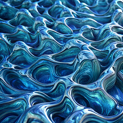 Obraz premium Abstract Blue Swirling Liquid Background