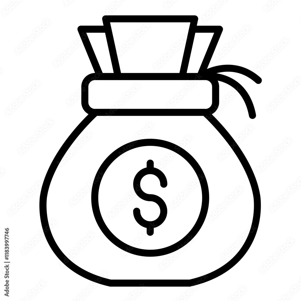 Sticker Money Bag Icon