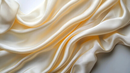 Obraz premium Creamy Silk Fabric Texture: Elegant Drape and Soft Waves Background