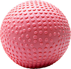 Pink textured ball on a white background Isolated on transparent background