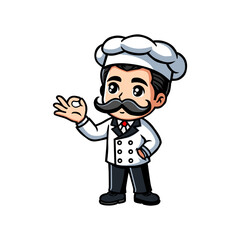 
Male Makot with a Mustache on a Clean White background