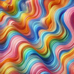 Obraz premium Vibrant colorful wavy abstract background of textured translucent fabric layers 