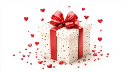 Fototapeta premium Romantic Valentine’s Day card design with heart isolated on white background，Create a romantic bouquet of roses isolated on white background for Valentine’s Day,Valentine’s Day jewelry collection isol
