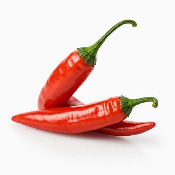 Red chilli and peaper white background.