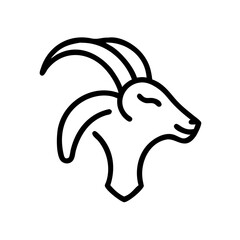 Black capricorn line art