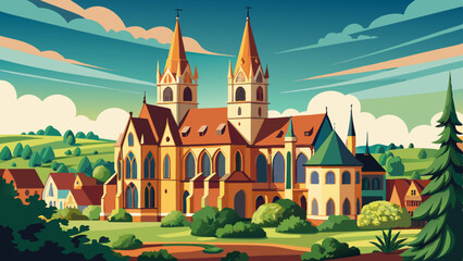 The gothic Katharinenkirche in Oppenheim in Rheinhessen