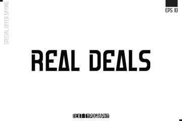 Typography Lettering Special Offer Design For Advertising Real Deals