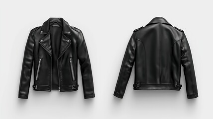 Naklejka premium Classic black leather jacket mockup in versatile design for modern fashion