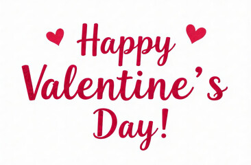 The inscription "Happy Valentine's Day" in red on a white background isolated.