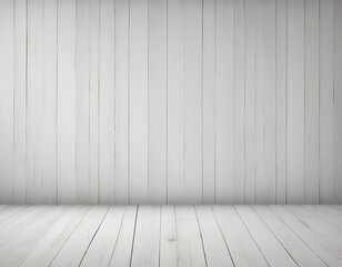 Fototapeta premium A whitewashed wooden floor with a seamless wall transition.