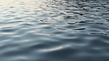 Serene Silver Water Ripples, Abstract Calm Surface Reflections, Peaceful Aquatic Texture Background