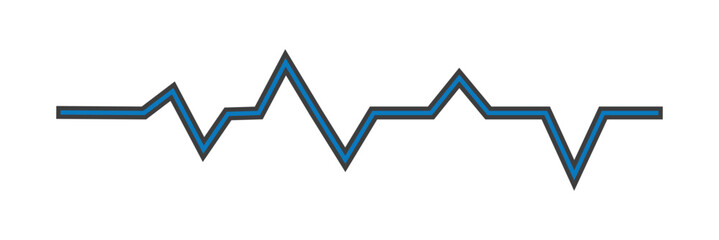 Heart beat icon set. Heart shape with pulse line.