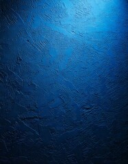 Dark blue wall gradient. HD quality. Gentle illumination falls from above, highlighting subtle texture variations, deepening shadows, creating a captivating visual contrast, and enhancing the rich, in