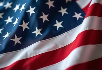 Fototapeta premium Close-up of American Flag with Patriotic Background for 4th of July, Independence Day, and Labor Day