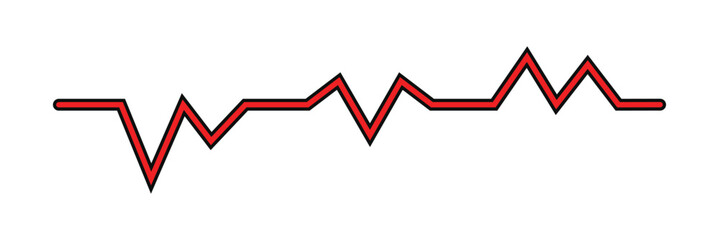 Heart pulse. Red and white colors. Heartbeat lone, cardiogram. Beautiful healthcare, medical background. Modern simple design. Icon. sign or logo. Flat style vector illustration.