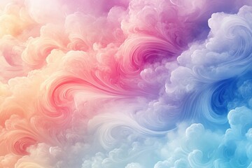 A whimsical design of swirling clouds with heart