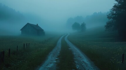 American horizon shot of a single road