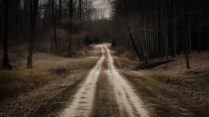 American horizon shot of a single road