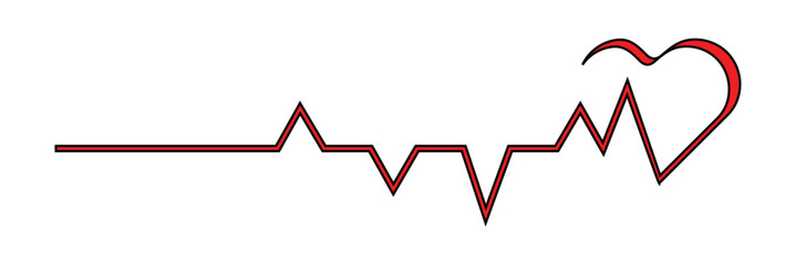 heart rhythm set , Electrocardiogram, ECG - EKG signal, Heart Beat pulse line concept design element