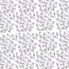 Texture in the form of a cluster of small people or stickermen.