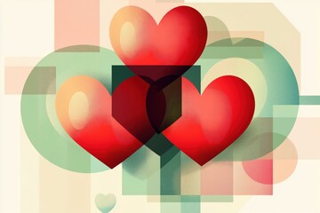 Bold Geometric Valentine's Day Card Design with Premium Colors