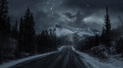 American horizon shot of a single road