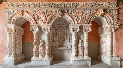 Gothic altar, marble carvings, chapel, Italy, history, religious art