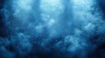 Abstract Blue Glitter Background with Smoke and Sparkle Effects