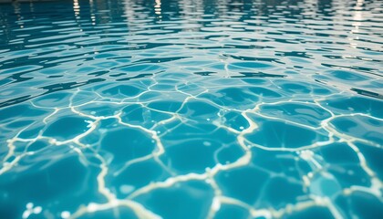 Sparkling Pool Water:  A close-up view of shimmering, turquoise water in a pool, capturing the subtle ripples and reflections of sunlight.  A calming and serene image.