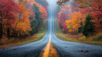 American horizon shot of a single road