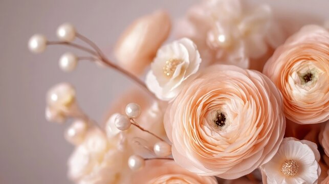 Floral with seashell background
