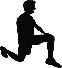 a man kneeling down, body silhouette vector