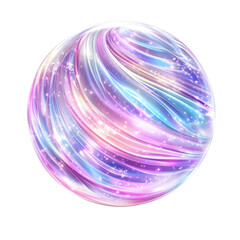 Obraz premium Abstract Sphere of Light and Color: This abstract, iridescent sphere glows with swirling bands of light and color. The image is rendered with a high level of detail.