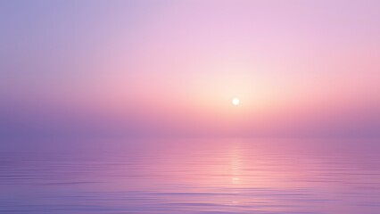 Fototapeta premium Serene Lavender Sunset, Abstract Pastel Gradient Over Calm Water
