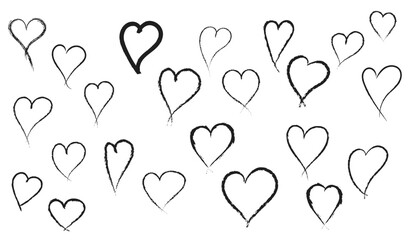 pattern with hearts vector hand made