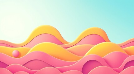 Abstract Waves with Vibrant Glow