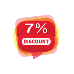 7 percent discount sale label for great promotions and offers, vector illustration design.
