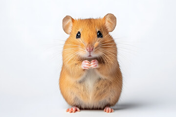 vCute rat face shot, isolated on white background
