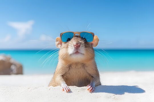 vCute rat face shot, isolated on white background