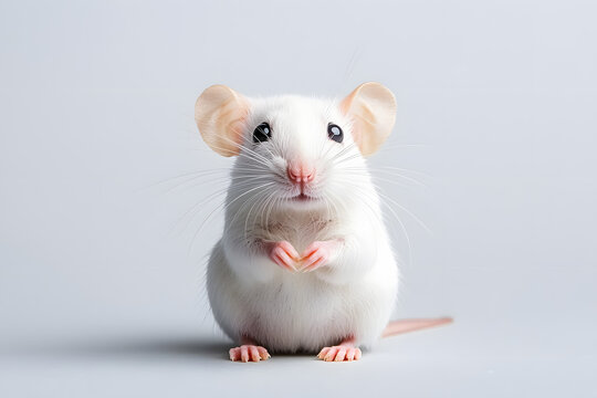 vCute rat face shot, isolated on white background