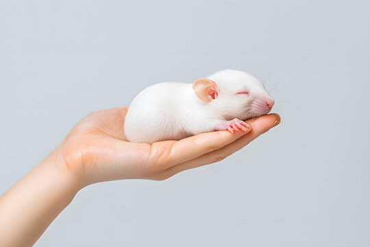 vCute rat face shot, isolated on white background