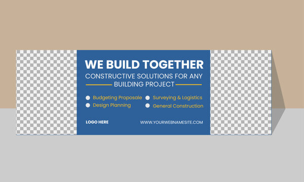 Creative Construction Billboard Banner Design