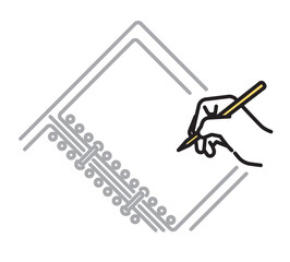 シンプル　イラスト　ルーズリーフに文字を書く手