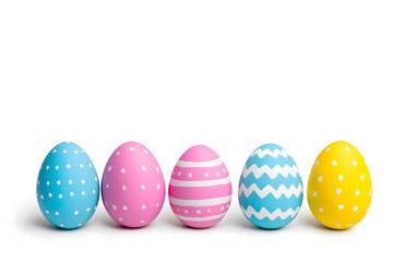 Obraz premium Colorful easter eggs collection isolated on white background