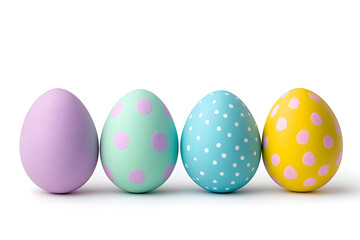 Obraz premium Colorful easter eggs collection isolated on white background