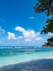 View of the sea from the bay of Baia Lazare.