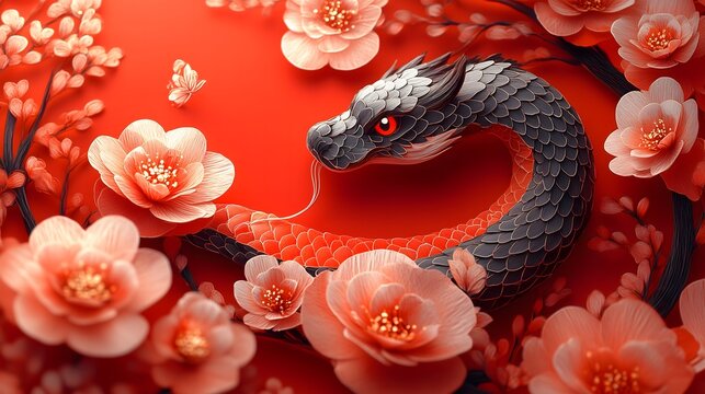 Chinese New Year.lunar new year,year of the snake.&nbsp;symbolizes the Lunar New Year of China