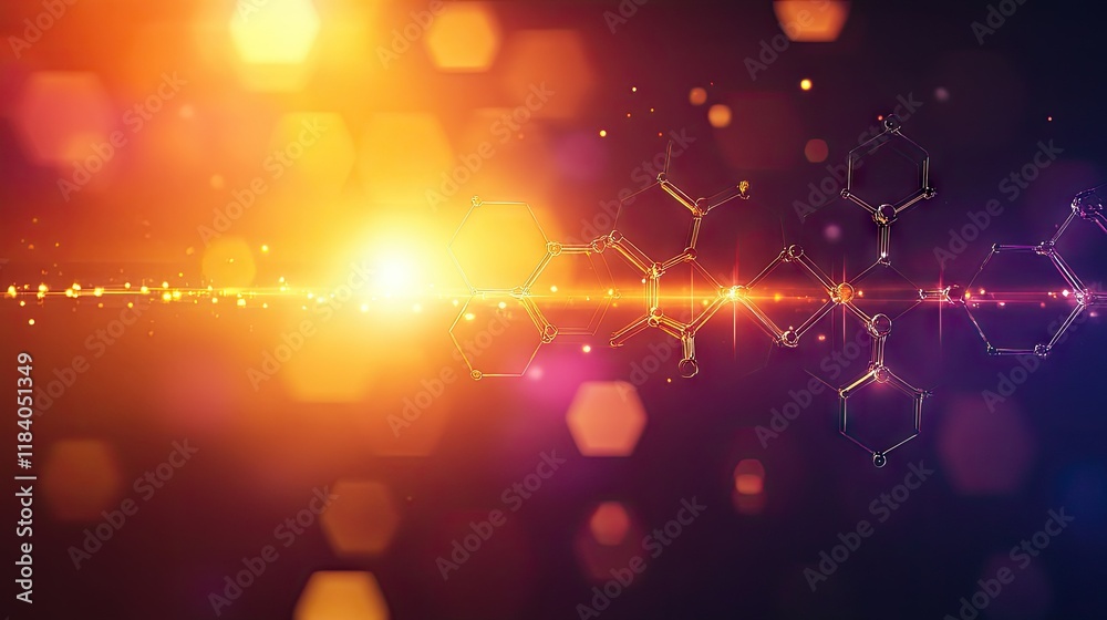 Canvas Prints vibrant molecular structures and glowing energy streams
