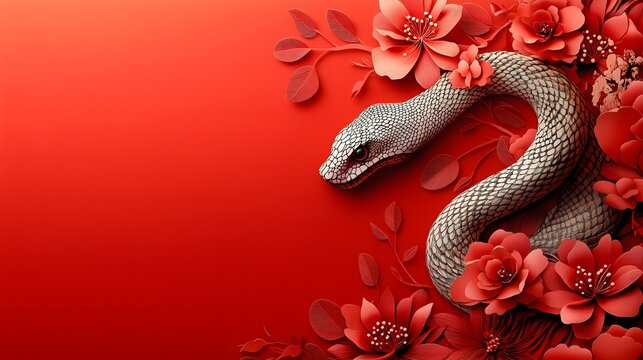 Chinese New Year.lunar new year,year of the snake.&nbsp;symbolizes the Lunar New Year of China
