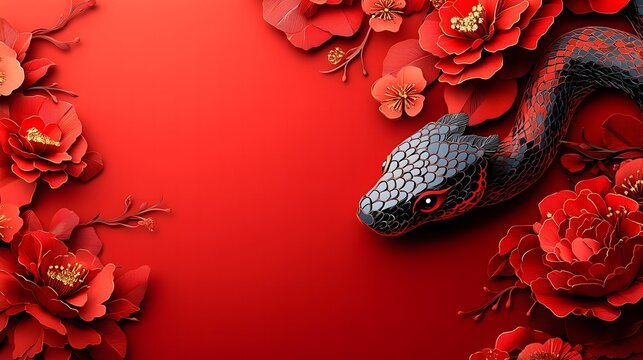 Chinese New Year.lunar new year,year of the snake.&nbsp;symbolizes the Lunar New Year of China
